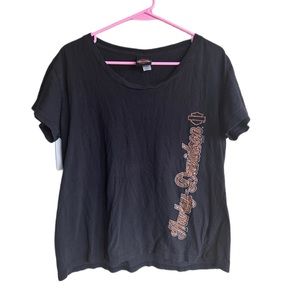 Harley Davidson biker graphic tee with American Eagle size large women’s